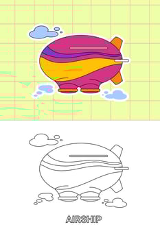 colouring page of all kind transportation vector