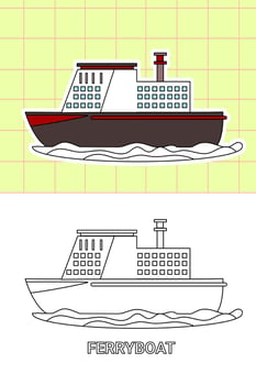 colouring page of all kind transportation vector
