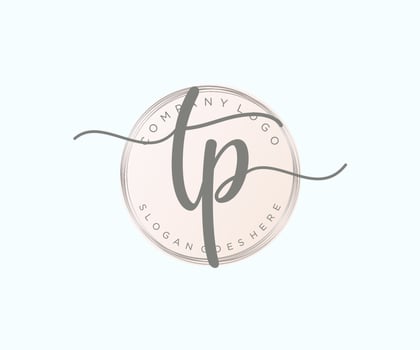 Initial TP feminine logo. Usable for Nature, Salon, Spa, Cosmetic and Beauty Logos. Flat Vector Logo Design Template Element.