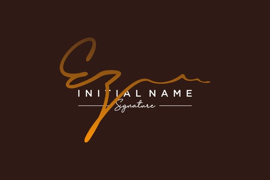 Initial EZ signature logo template vector. Hand drawn Calligraphy lettering Vector illustration.