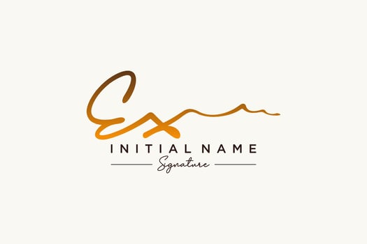 Initial EX signature logo template vector. Hand drawn Calligraphy lettering Vector illustration.