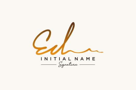 Initial ED signature logo template vector. Hand drawn Calligraphy lettering Vector illustration.