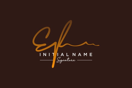 Initial EF signature logo template vector. Hand drawn Calligraphy lettering Vector illustration.