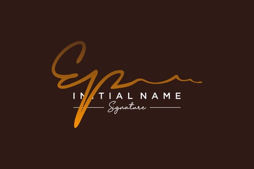 Initial EP signature logo template vector. Hand drawn Calligraphy lettering Vector illustration.