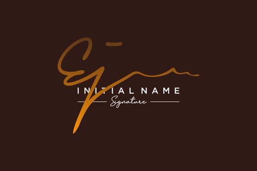 Initial EJ signature logo template vector. Hand drawn Calligraphy lettering Vector illustration.