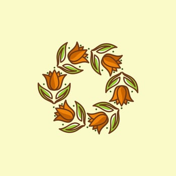 Circle Flowers Illustration vector