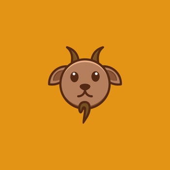Cute Goat Cartoon Ilustratioon Design vector
