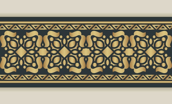 Elegant golden ornamental border template vector