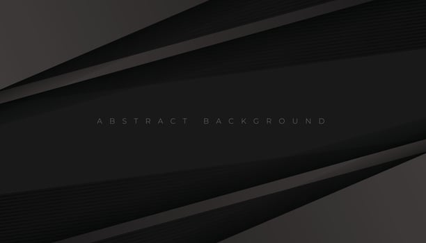 Abstract Black Background with Geometric Dark Gray Paper Layers, Diagonal Stripes Decoration. Minimal Design vector