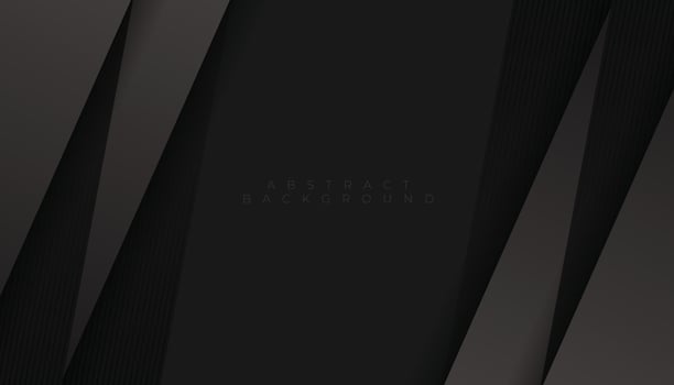 Abstract Black Background with Geometric Dark Gray Paper Layers, Diagonal Stripes Decoration. Minimal Design vector
