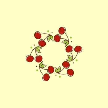 Circle Cherry Design vector