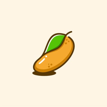 fresh mango cartoon design logo vector
