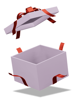 Valentine's Christmas gift. Birthday gift with love with opened box. Happy celebration present icon. 3D rendering png