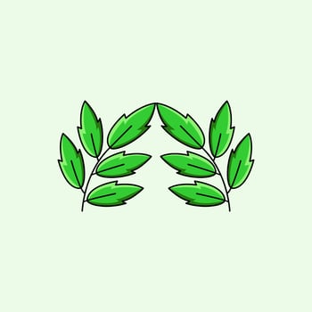 Leaf Ornament Frame Design Logo vector