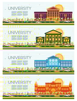 Set of University Study Banners. vector