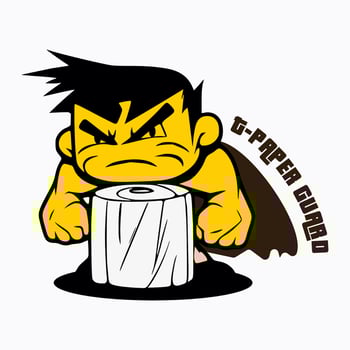 Toilet Paper Guard with Angry Face, Cartoon Style vector