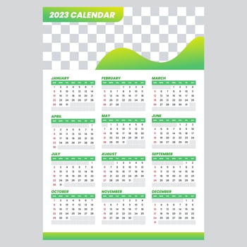 2023 Calendar Portrait Template Design with Modern Style vector