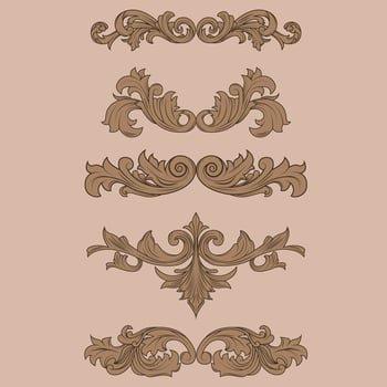 Collection of vintage ornaments. classic decorative border. Vector illustration
