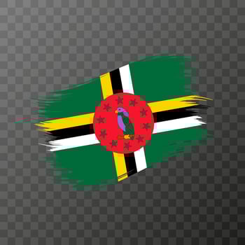 Dominica national flag. Grunge brush stroke. Vector illustration on transparent background.
