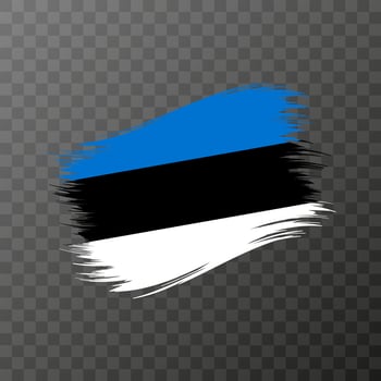 Estonia national flag. Grunge brush stroke. Vector illustration on transparent background.
