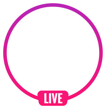Round profile frame for live streaming on social media. Gradient livestream frame. png