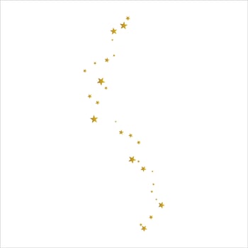 Golden scattered stars on sky spread icon flat design. vector