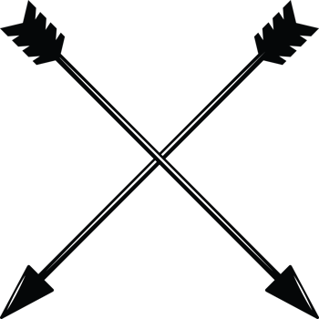 Vintage retro arrows for camping. Can be used like emblem, logo, badge, label. mark, poster or print. Monochrome Graphic Art. Vector Illustration. png