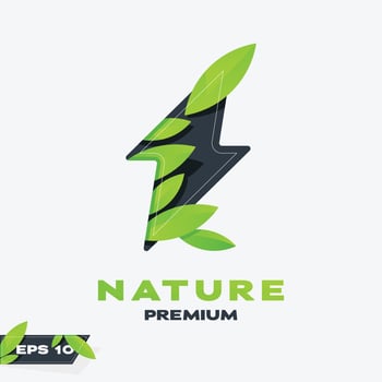 Electrical Energy Nature Leaves Logo vector
