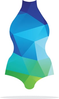 Colorful dress, low poly style woman dress, hexagon suit vector