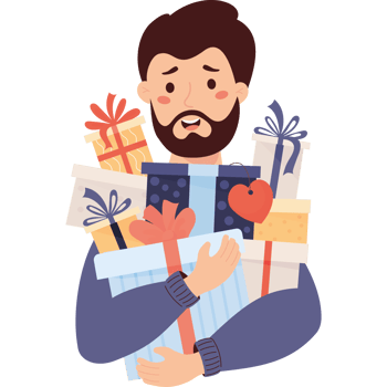 man with gifts png