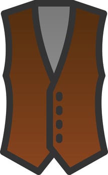 Coat Vest Vector Icon Design