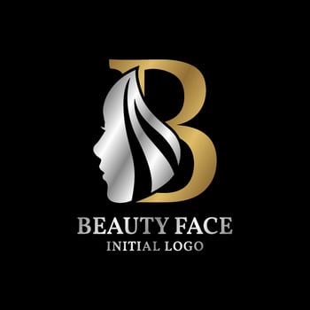letter B beauty face initial vector logo design element