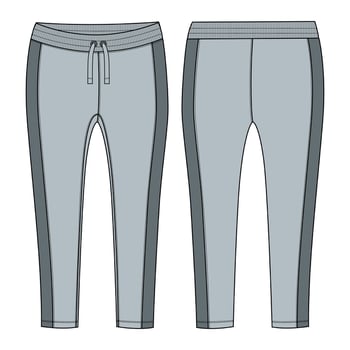 Women's Legging pant technical Fashion flat sketch vector illustration Template Front and back views