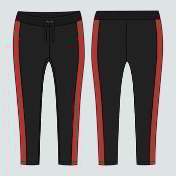 Women's Legging pant technical Fashion flat sketch vector illustration Template Front and back views