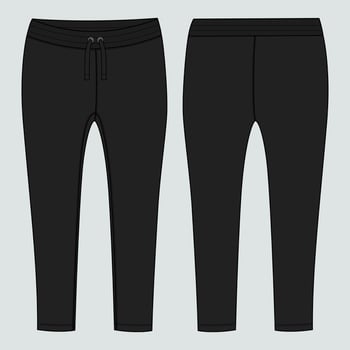 Women's Legging pant technical Fashion flat sketch vector illustration Template Front and back views