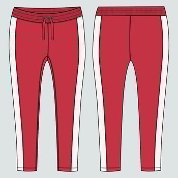 Leggings pants fashion flat sketch vector illustration template for ladies.
