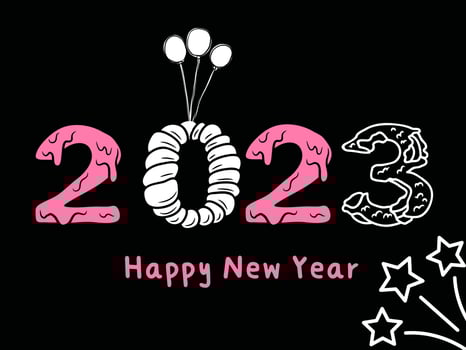 Modern 2023 text design. 2023 celebrations. The new year 2023 background. Happy New Year twenty twenty three text design. Happy new year 2023 banner. The new year twenty twenty three background. vector