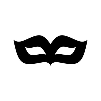 black mardi gras icon isolated on white background vector