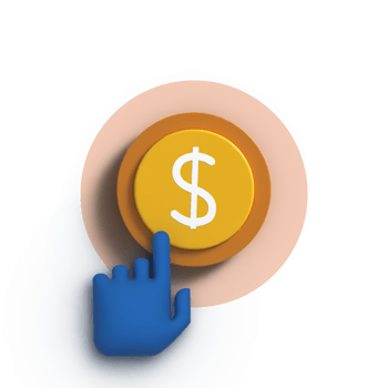 Hand with coin dollar sign.Business icon concept.Payment icon. 3Dillustration png