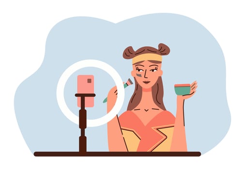 Professional beauty makeup artist blogger vector