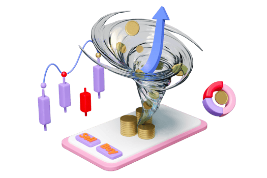 mobile phone, smartphone with charts and graph, analysis business financial data, Online marketing, pile coins, twister isolated. 3d illustration or 3d render png