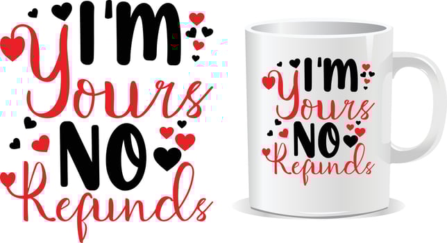 Valentine's Day mug design vector
