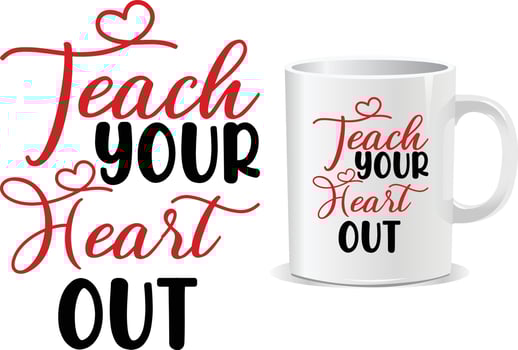 Valentine's Day mug design vector