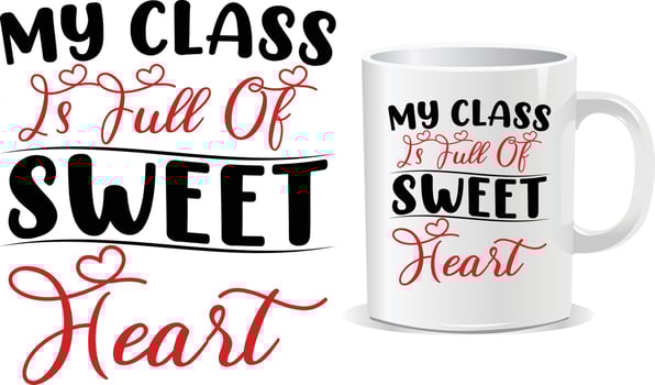 Valentine's Day mug design vector