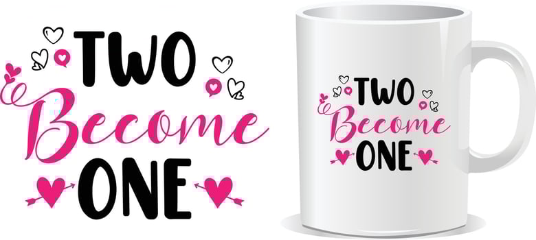 Valentine's Day mug design vector