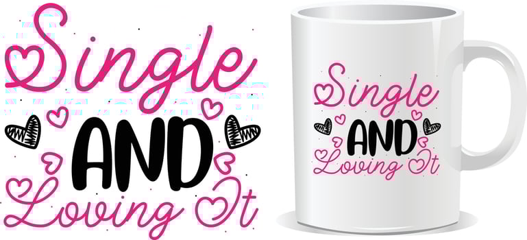 Valentine's Day mug design vector