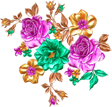 Abstract metallic flower design with transparent background,Digital flower painting,Decorative floral design,Flower Illustration,Embossed flower pattern png