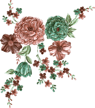 Abstract metallic flower design with transparent background,Digital flower painting,Decorative floral design,Flower Illustration,Embossed flower pattern png
