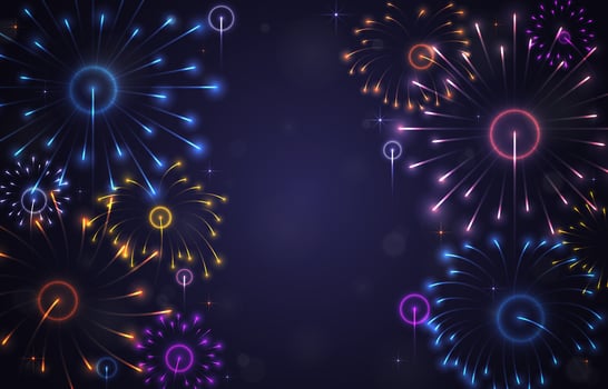 Colorful Fireworks Background vector