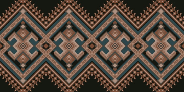 Ethnic fabric pattern Designed from geometric shapes Ethnic Asian style fabric pattern Used for home decoration, carpet work, indoor and outdoor use. vector